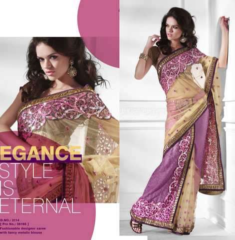 Bollywood Spectacular Ready Pleated Half And Half Saree (sari)